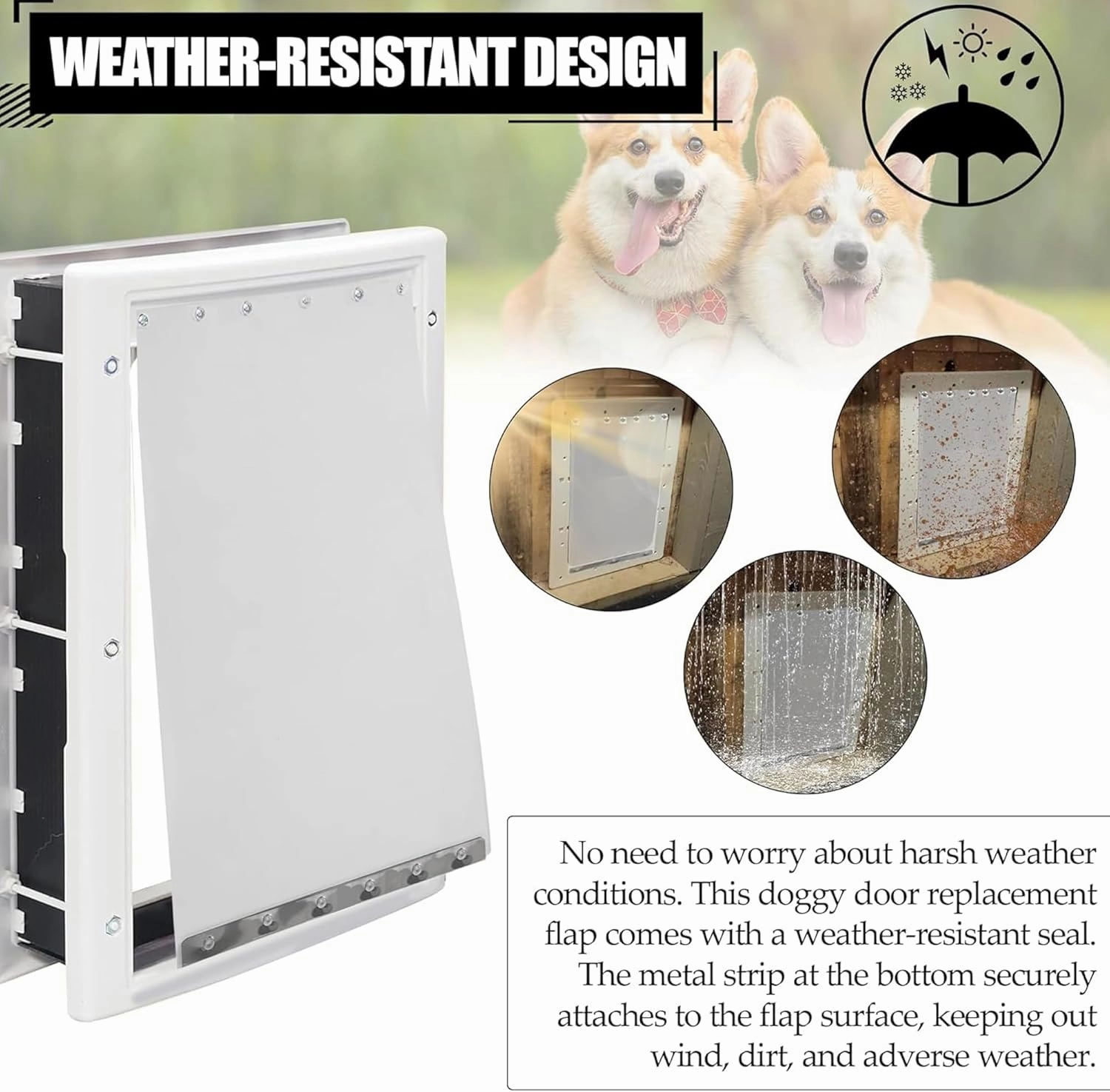 TonGass (2-Pack) Clear Dog Door Flap Replacement Extra Large Compatible with Ideal Pet Products Ruff Weather Dog Doors Model DSRWXL - 15" x 24" Pet Door Flap - Fit for Extra Large Pets (up to 120 lbs)