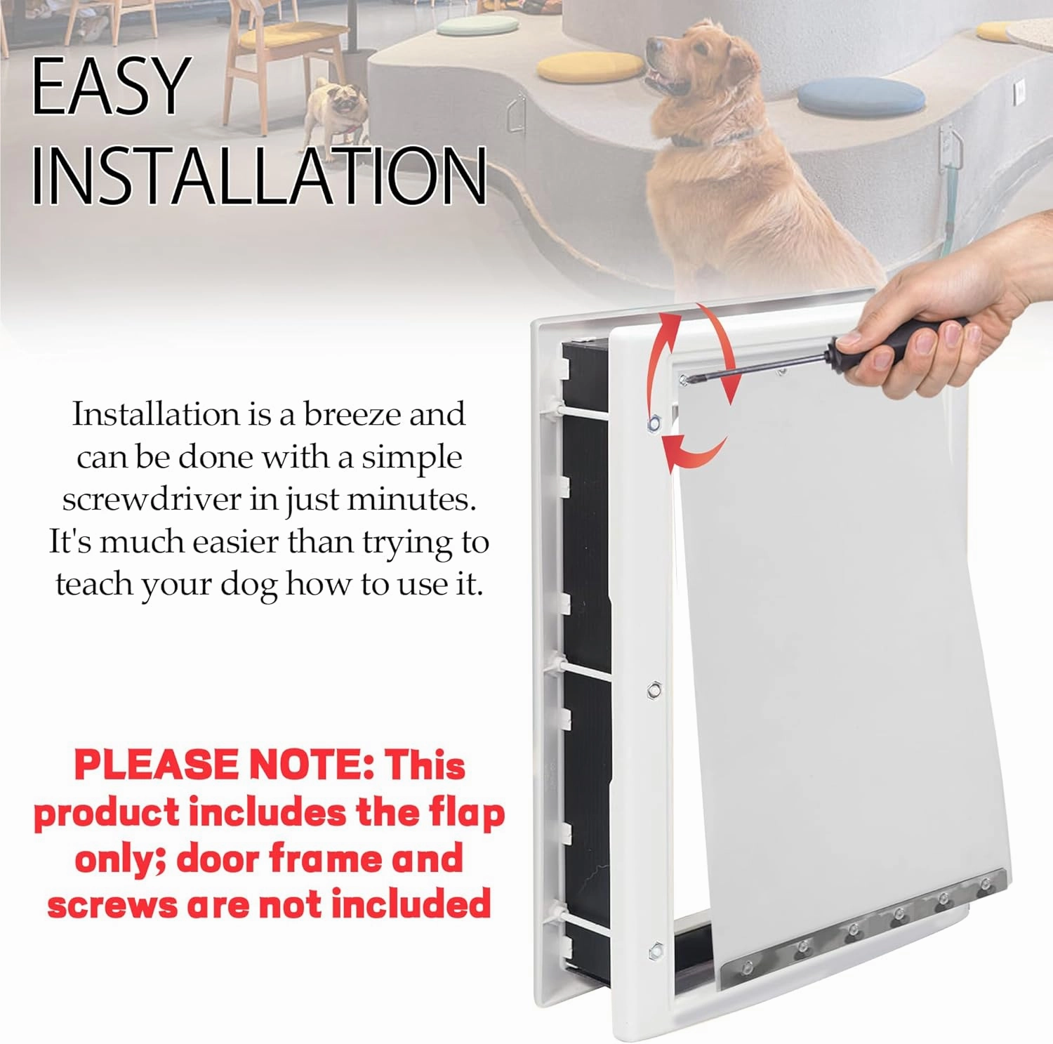 TonGass (2-Pack) Clear Dog Door Flap Replacement Extra Large Compatible with Ideal Pet Products Ruff Weather Dog Doors Model DSRWXL - 15" x 24" Pet Door Flap - Fit for Extra Large Pets (up to 120 lbs)