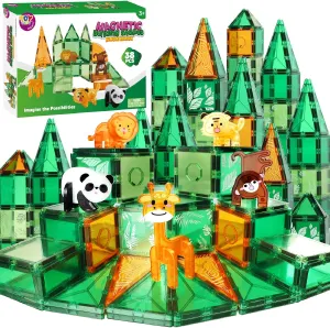 TOY Life Magnetic Tiles for Toddlers 3-5 38 Pcs Magnet Blocks for Kids Ages 4-8 STEM Magnet Tile Toys Building Tiles Christmas Birthday Gift for Boys and Girls