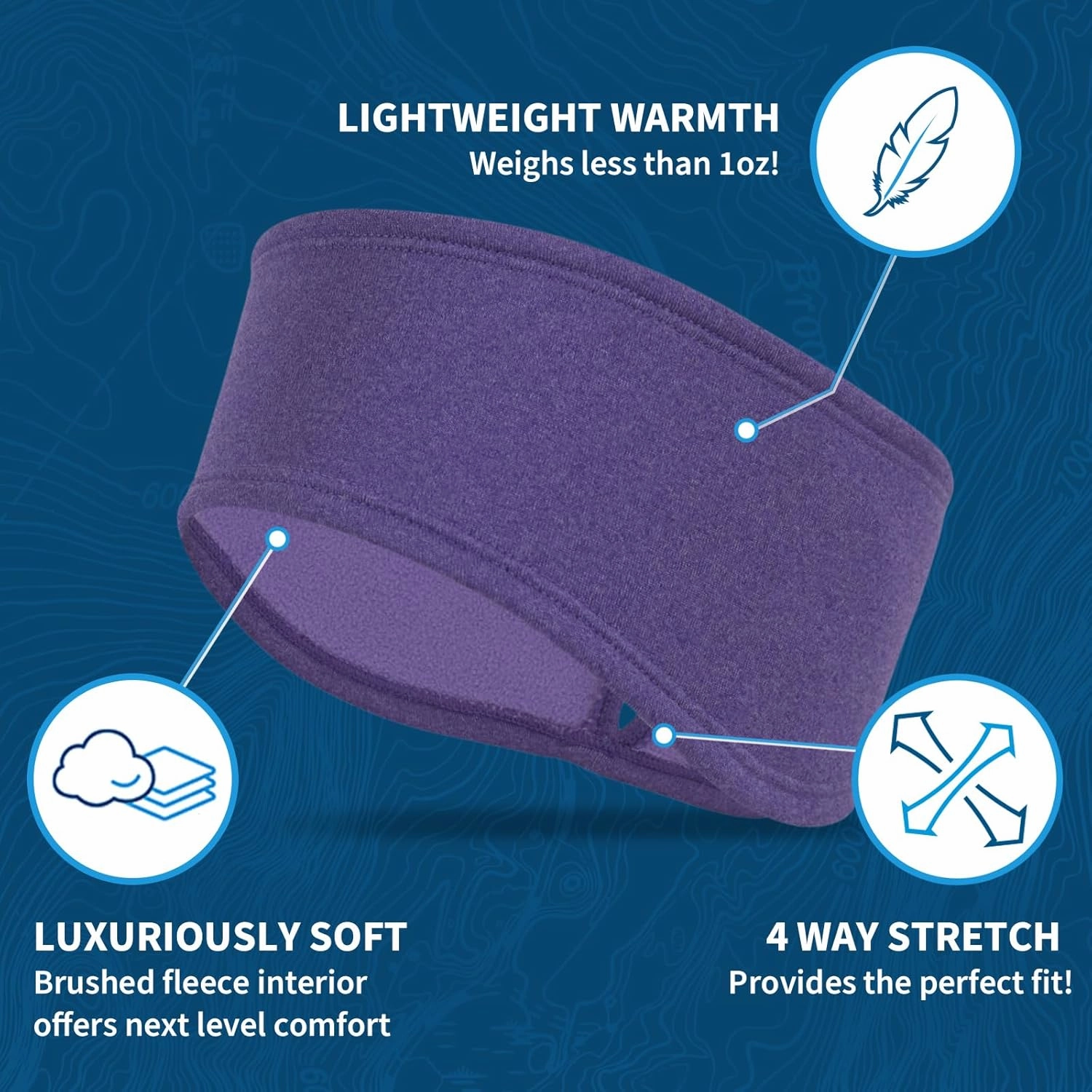 TrailHeads Womens Ponytail Headband - Moisture Wicking Hair Headband for Running, Winter, Workout - Athletic Headband Women