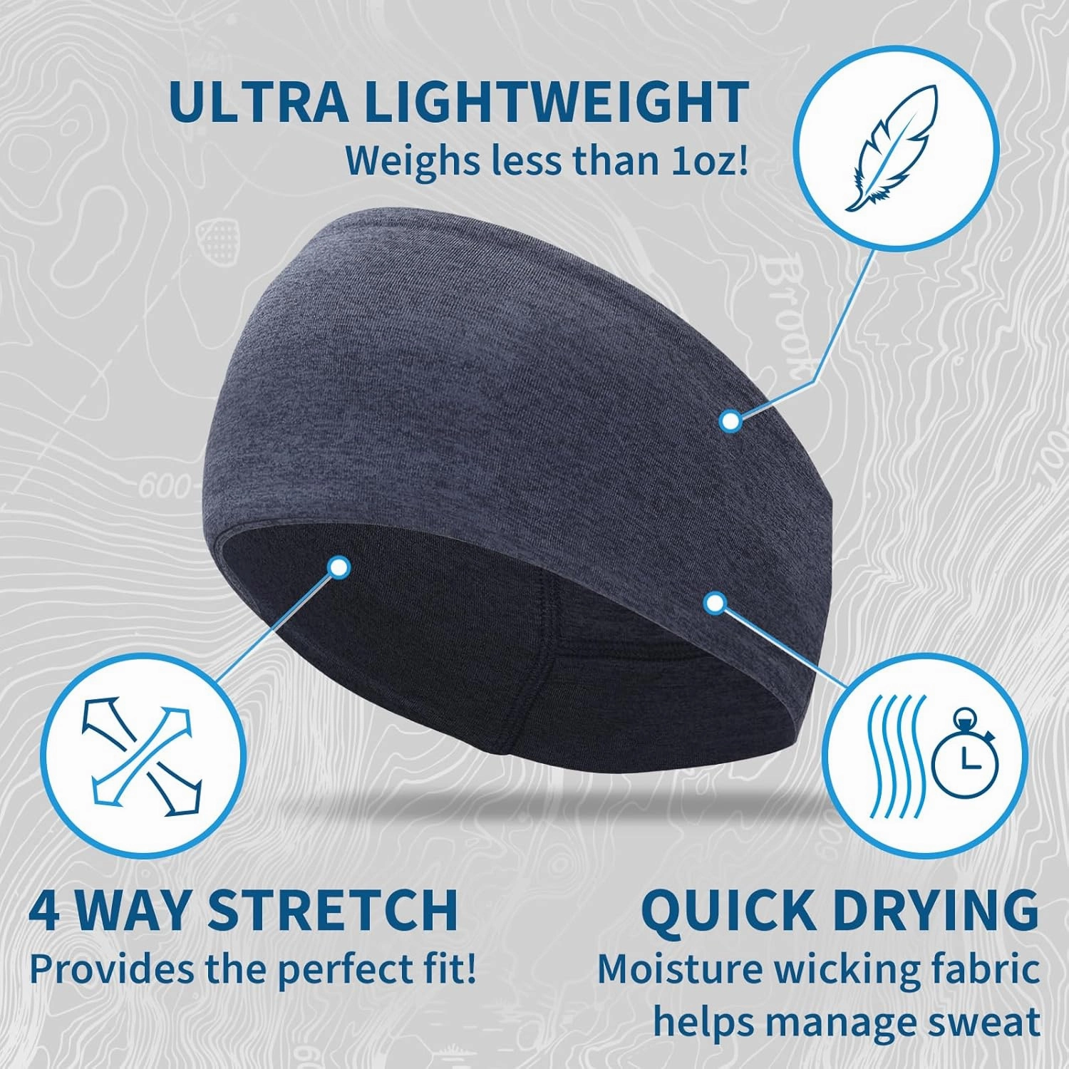 TrailHeads Womens Ponytail Headband - Reflective, Moisture Wicking Hair Headband for Running, Winter - Adrenaline Series