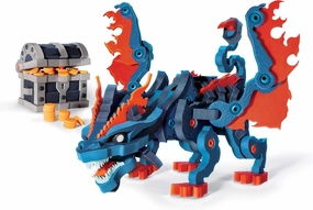 Treasure Keeper Dragon | STEM Toy | DIY Building Construction Set (240 Pieces), Grey, Blue, Orange