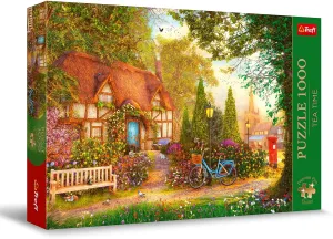 Trefl Thatched Cottage 1000 Jigsaw Puzzle Premium Plus Tea Time 27"x19" A Series of Painted Nostalgic Pictures, Perfect Matching of Elements, for Adults and Children from 12 Years Old