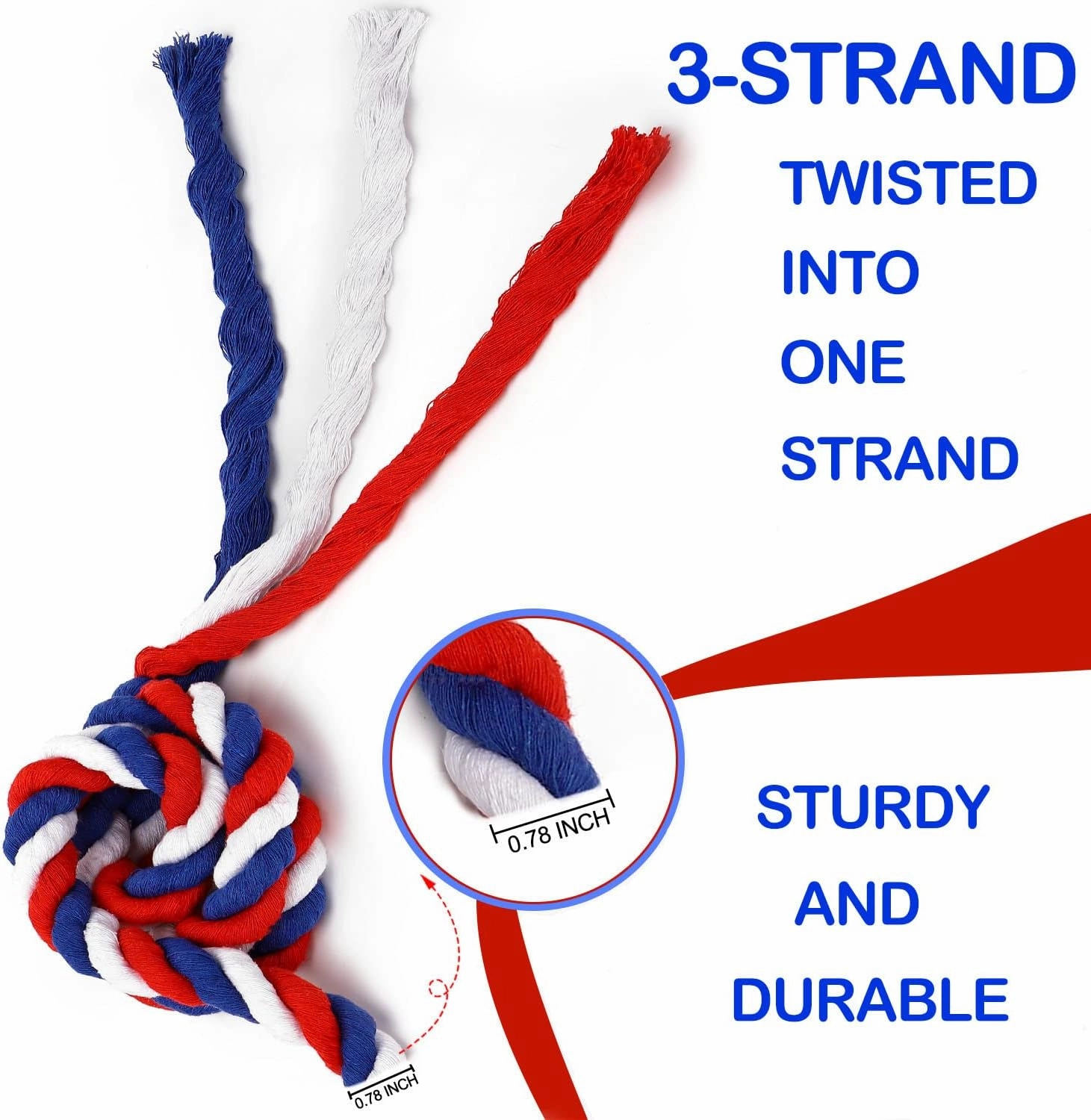 Tug of War Rope - 40FT War Rope for Family Reunion Games, Field Day Yard Games for Kid and Adult, Independence Patriotic Day Party Games, Outside Sports Activities, Carnival Games Outdoor