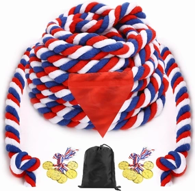 Tug of War Rope - 40FT War Rope for Family Reunion Games, Field Day Yard Games for Kid and Adult, Independence Patriotic Day Party Games, Outside Sports Activities, Carnival Games Outdoor