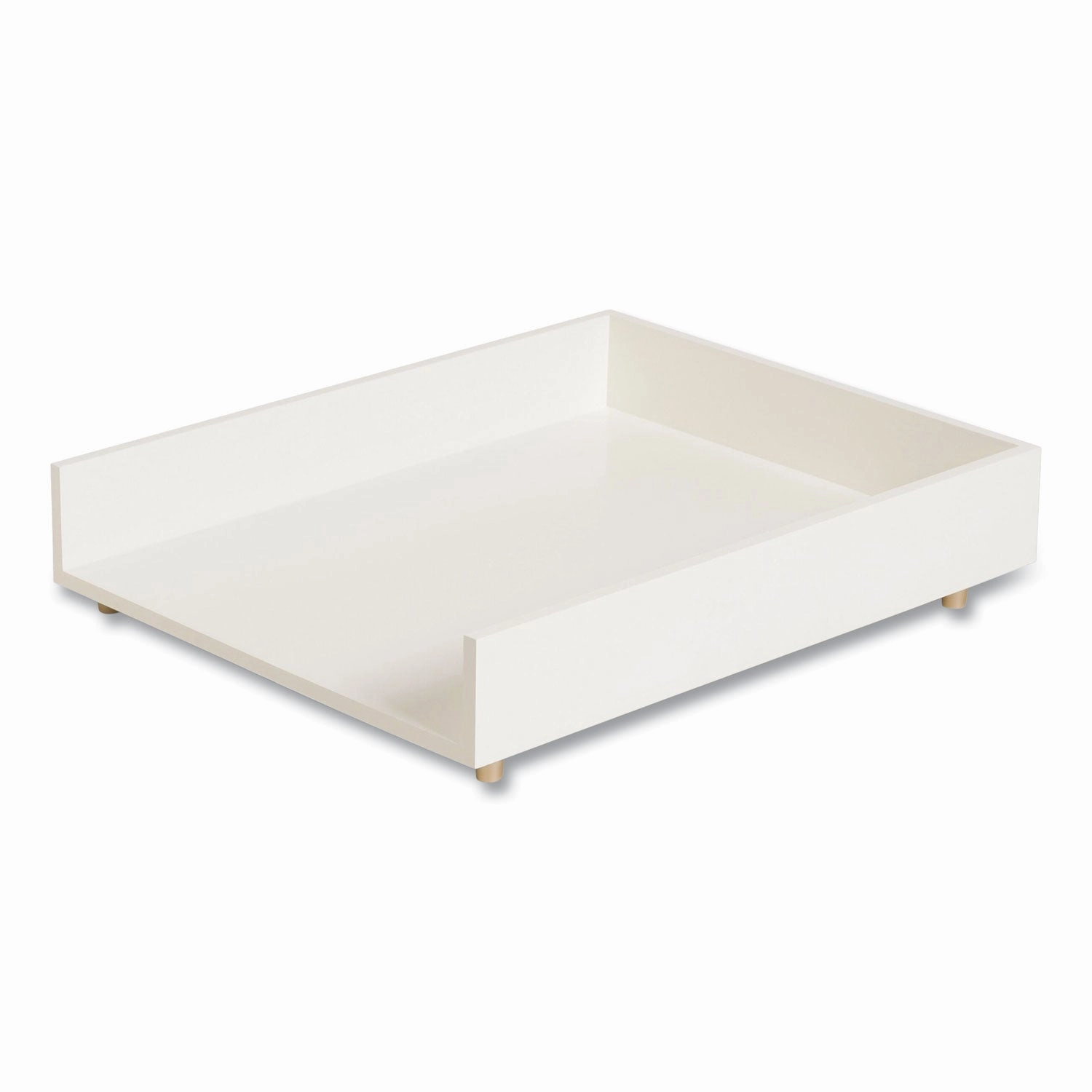 U Brands Juliet Paper Tray, 1 Section, Holds 11" x 8.5" Files, 10 x 12.25 x 2.5, White