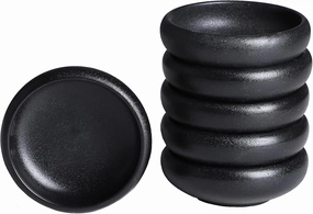 Uaral Soy Sauce Dishes Sushi Dipping Bowl Pinch Bowl Stoneware Black Small Serving Dish Set 3.35 Inch(4.5 oz,Texture Black)