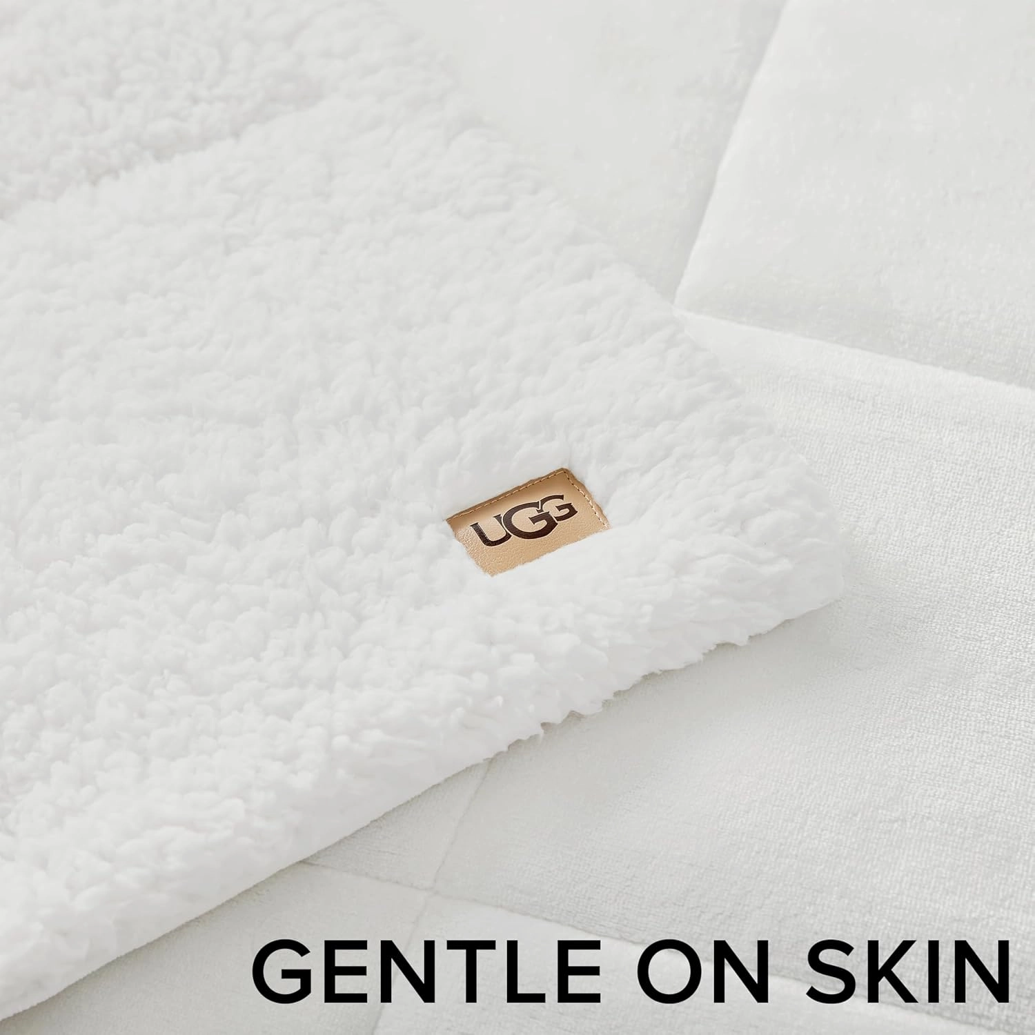 UGG Nita Throw Blanket Soft Reversible Plush Throw for Couch or Bed Cozy Fuzzy Warm Fluffy Blanket for Living Room or Cute Bedroom Decor Down Alternative Washable, 50-inch x 70-inch, White Snow