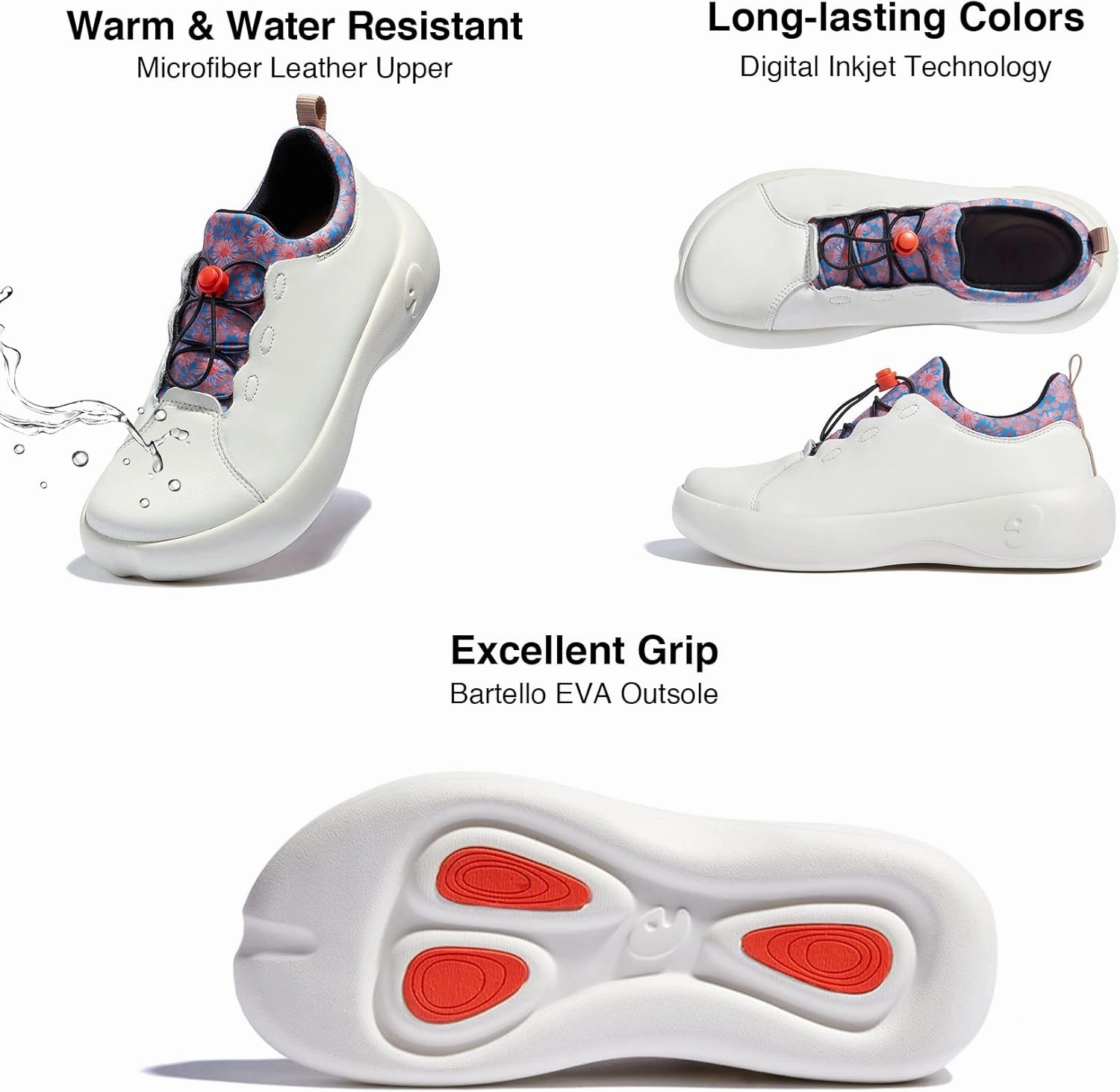 UIN Women's Art Painted Fashion Sneaker Wide Toe Lace-up Lightweight Comfort Walking Travel Shoes Bartello