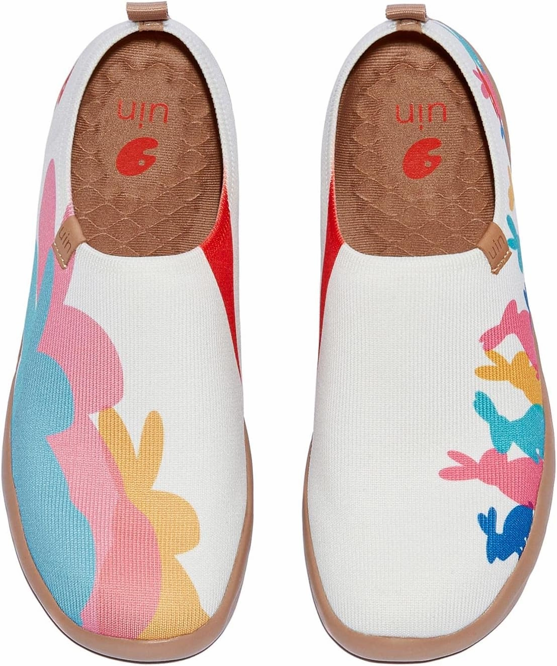UIN Women's Art Painted Travel Shoes Slip On Casual Knit Loafers Lightweight Comfort Fashion Sneaker Toledo Ⅰ Rabbit Queendom (6)