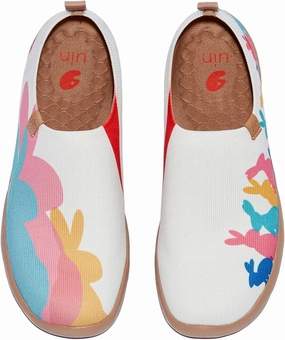 UIN Women's Art Painted Travel Shoes Slip On Casual Knit Loafers Lightweight Comfort Fashion Sneaker Toledo Ⅰ Rabbit Queendom (7)