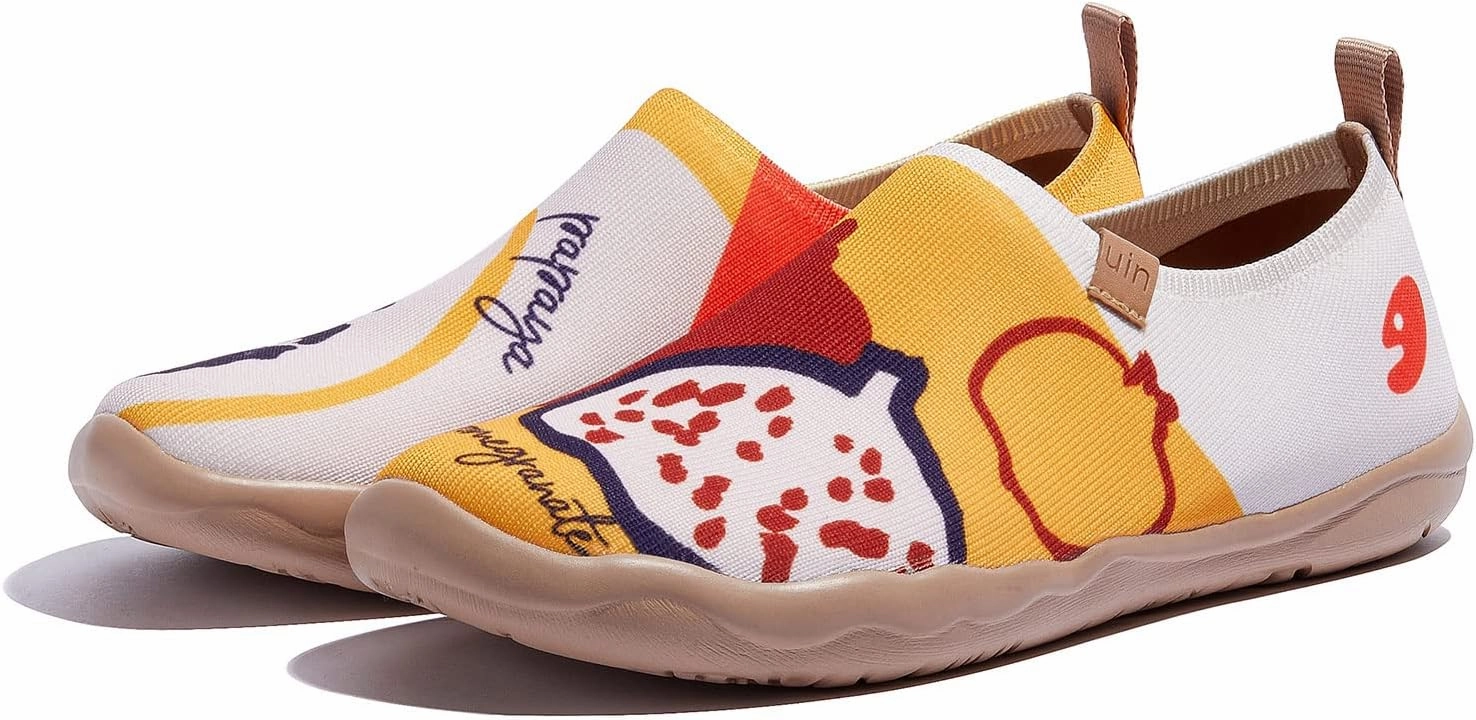 UIN Women's Art Painted Travel Shoes Slip On Casual Knit Loafers Lightweight Comfort Fashion Sneaker Toledo ⅠBirds and Flowers