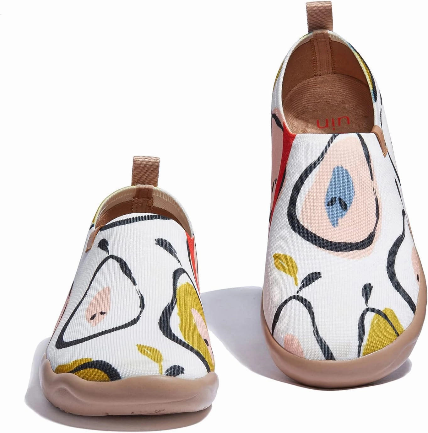 UIN Women's Art Painted Travel Shoes Slip On Casual Knit Loafers Lightweight Comfort Fashion Sneaker Toledo ⅠBirds and Flowers