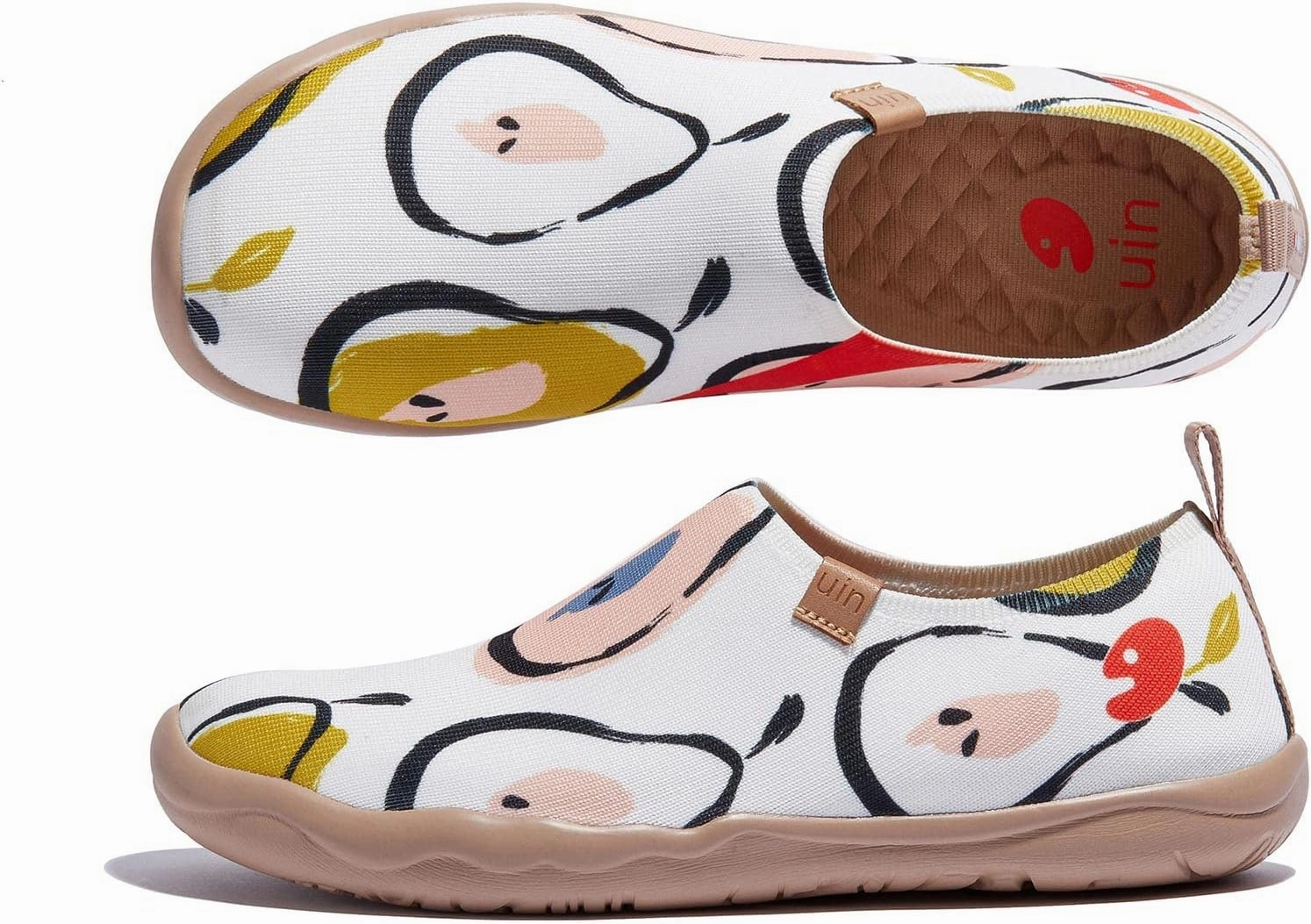 UIN Women's Art Painted Travel Shoes Slip On Casual Knit Loafers Lightweight Comfort Fashion Sneaker Toledo ⅠBirds and Flowers