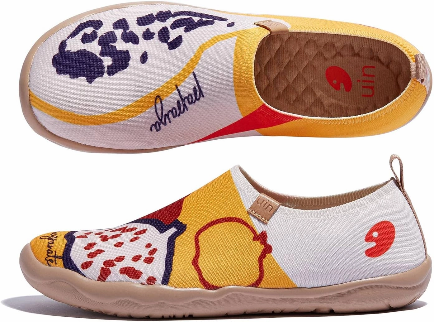 UIN Women's Art Painted Travel Shoes Slip On Casual Knit Loafers Lightweight Comfort Fashion Sneaker Toledo ⅠBirds and Flowers