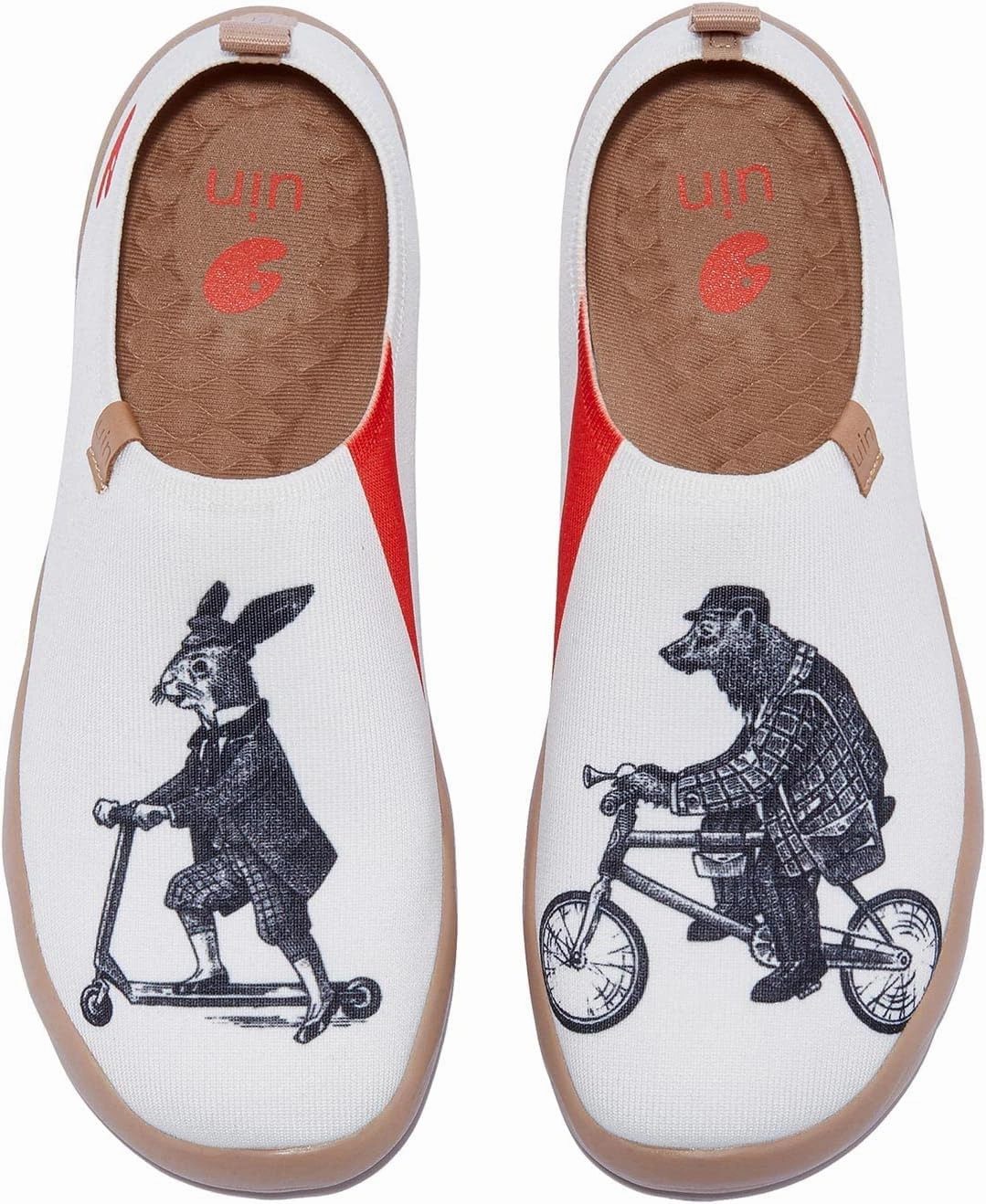 UIN Women's Art Painted Travel Shoes Slip On Casual Knit Loafers Lightweight Comfort Fashion Sneaker Toledo ⅠBirds and Flowers