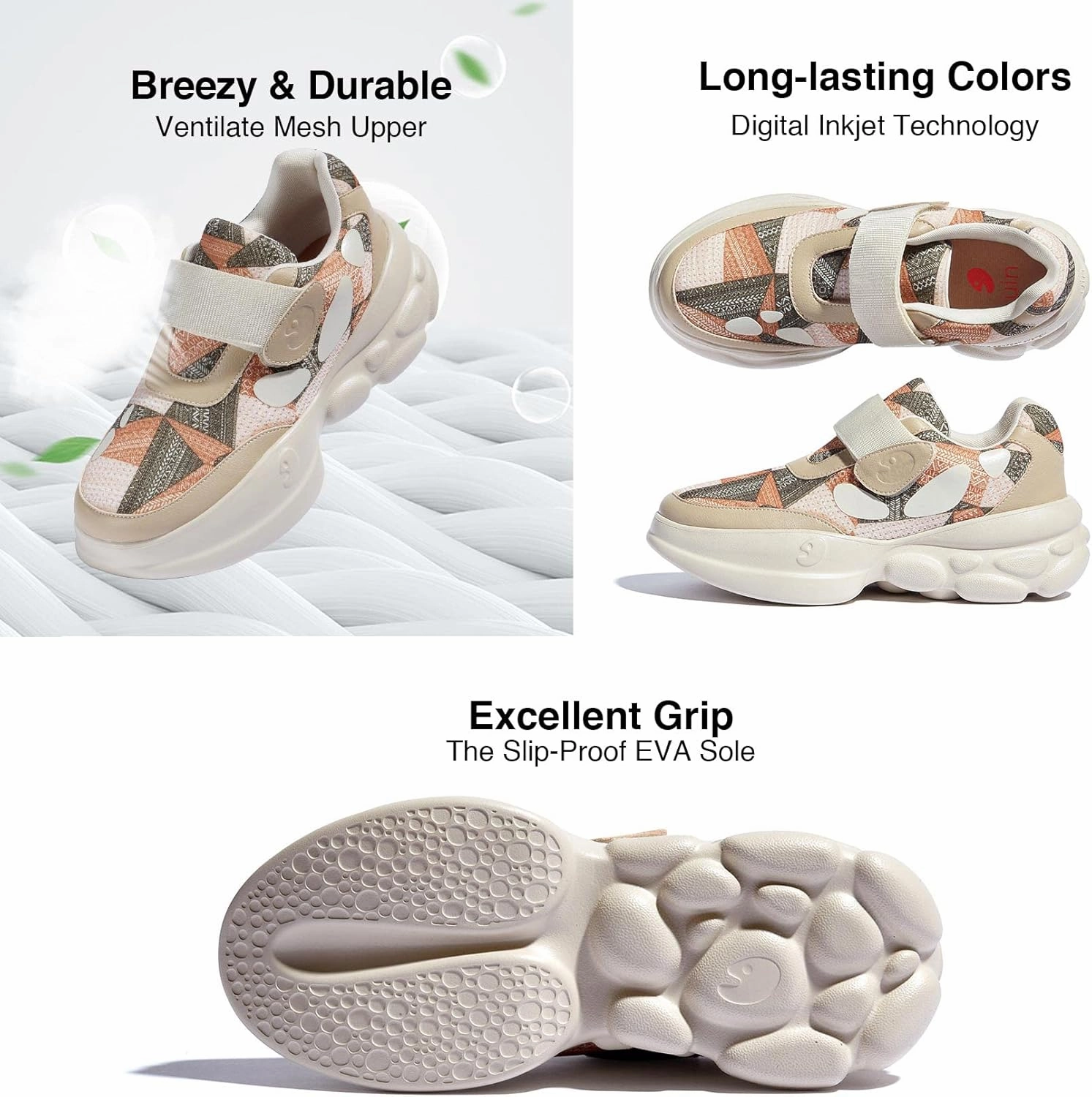 UIN Women's Chunky Fashion Sneakers Walking Casual Comfortable Art Painted Travel Designer Dad Shoes Ronda