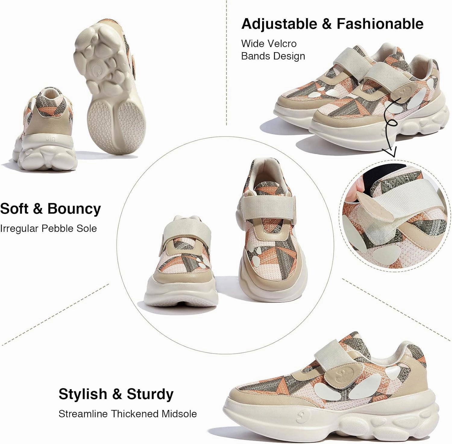 UIN Women's Chunky Fashion Sneakers Walking Casual Comfortable Art Painted Travel Designer Dad Shoes Ronda