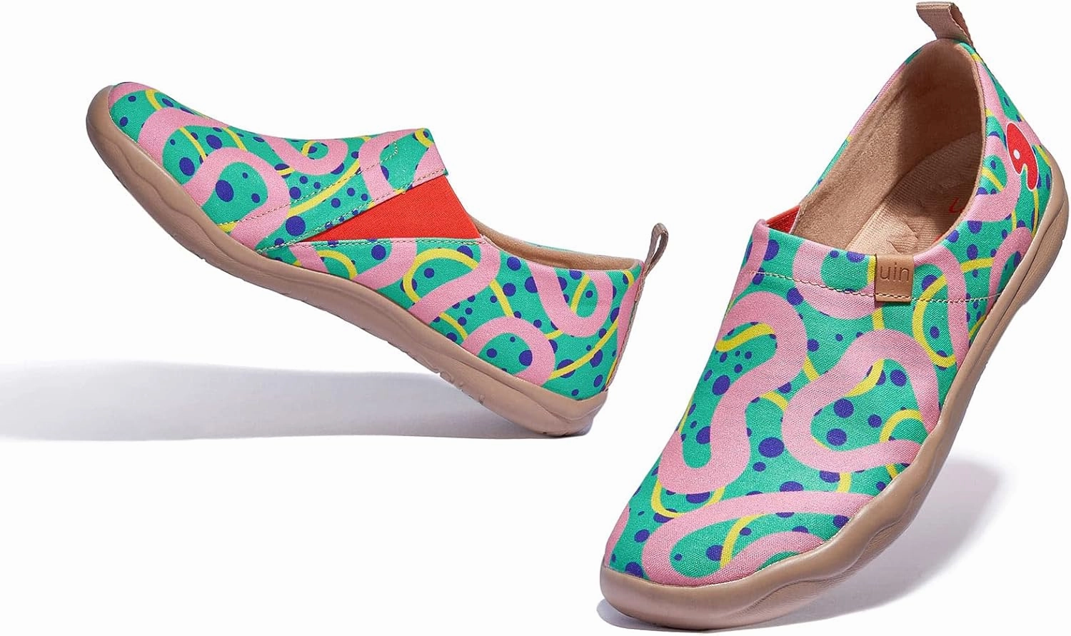 UIN Women's Slip Ons Lightweight Flats Walking Casual Loafers Travel Shoes Toledo Ⅰ Color & Geometry