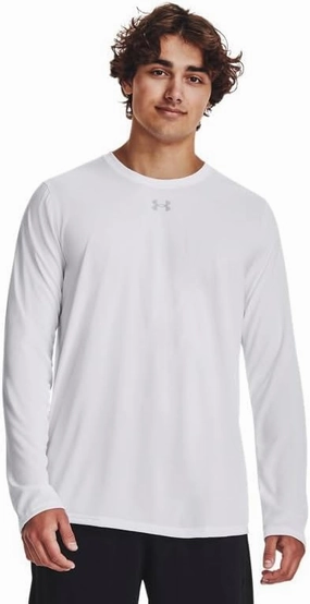 Under Armour Men's Team Tech Loose White/Grey Long Sleeve Shirt