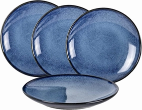 UNICASA Ceramic 10.25 Inch Dinner Plates Set, Porcelain Large Pasta Plate Set of 4, Reactive Glaze Serving Dishes for Steak, Salad, Pizza, Dishwasher & Microwave Safe (Blue)