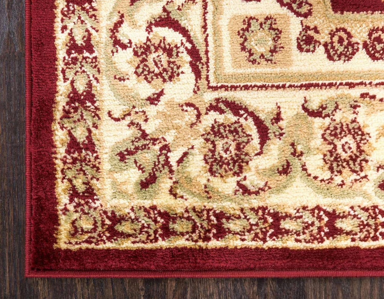 Unique Loom Versailles Collection Traditional Classic Medallion Floral Motif Area Rug (2' 2 x 6' 0 Runner, Burgundy/ Ivory)
