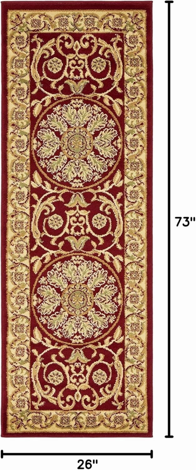 Unique Loom Versailles Collection Traditional Classic Medallion Floral Motif Area Rug (2' 2 x 6' 0 Runner, Burgundy/ Ivory)