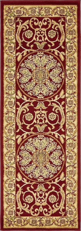 Unique Loom Versailles Collection Traditional Classic Medallion Floral Motif Area Rug (2' 2 x 6' 0 Runner, Burgundy/ Ivory)