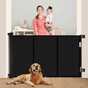Upgrade 71" Retractable Baby Gates with Reinforced Strip Design to Prevent Crawling Through, 42" Tall Retractable Gate for Baby and Pet, 6 FT Safety Gates for Stairs, Doorways, Hallways
