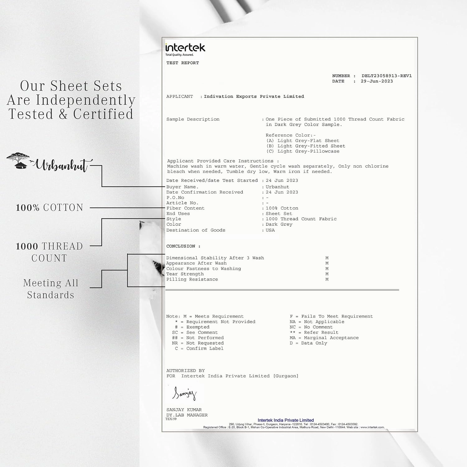 URBANHUT 100% Egyptian Cotton Sheets - 1000 Thread Count Twin White Sheet Set (3Pc), Long Staple Cotton Sheets, All Season Sateen Weave, Luxury Hotel Twin Bedsheets,16" Deep Pocket