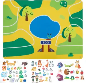 US Felt Board Story Set Zoo Theme Preschool Felt Board Early Educational Storytelling Felt Board Interactive Learning Felt Board Wall Hanging Felt Story Board for Preschool Boys Girls(Animal Model)
