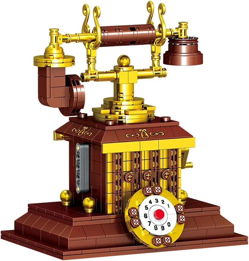 Uvini Adult Building Set, Classic Retro Series Telephone, Adult Building Set, Construction Brick Set Best Gift for Adult, Teens, Collectible Model to Build, 410 pcs