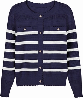 V FOR CITY Cardigan Blazers for Women Knit Tweed Jacket Winter Chunky Cardigans Button Down Sweater Coat with Pockets