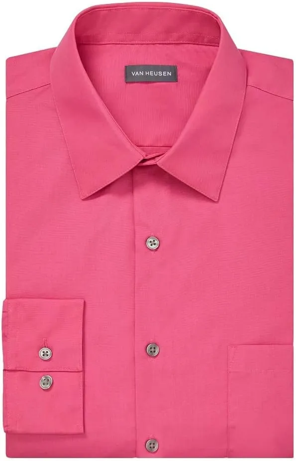 Van Heusen Men's Dress Shirt Regular Fit Poplin Solid