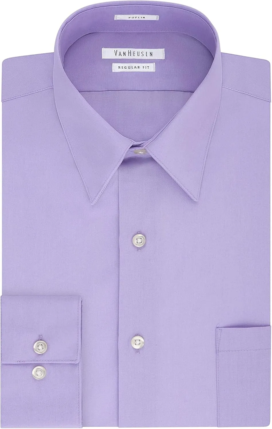 Van Heusen Men's Dress Shirt Regular Fit Poplin Solid