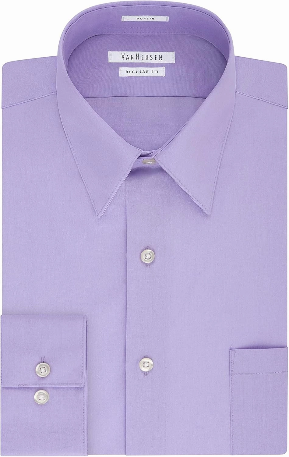 Van Heusen Men's Dress Shirt Regular Fit Poplin Solid