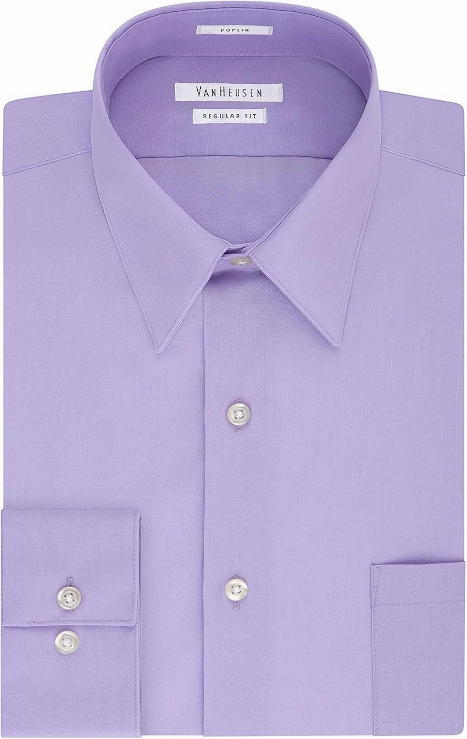 Van Heusen Men's Dress Shirt Regular Fit Poplin Solid