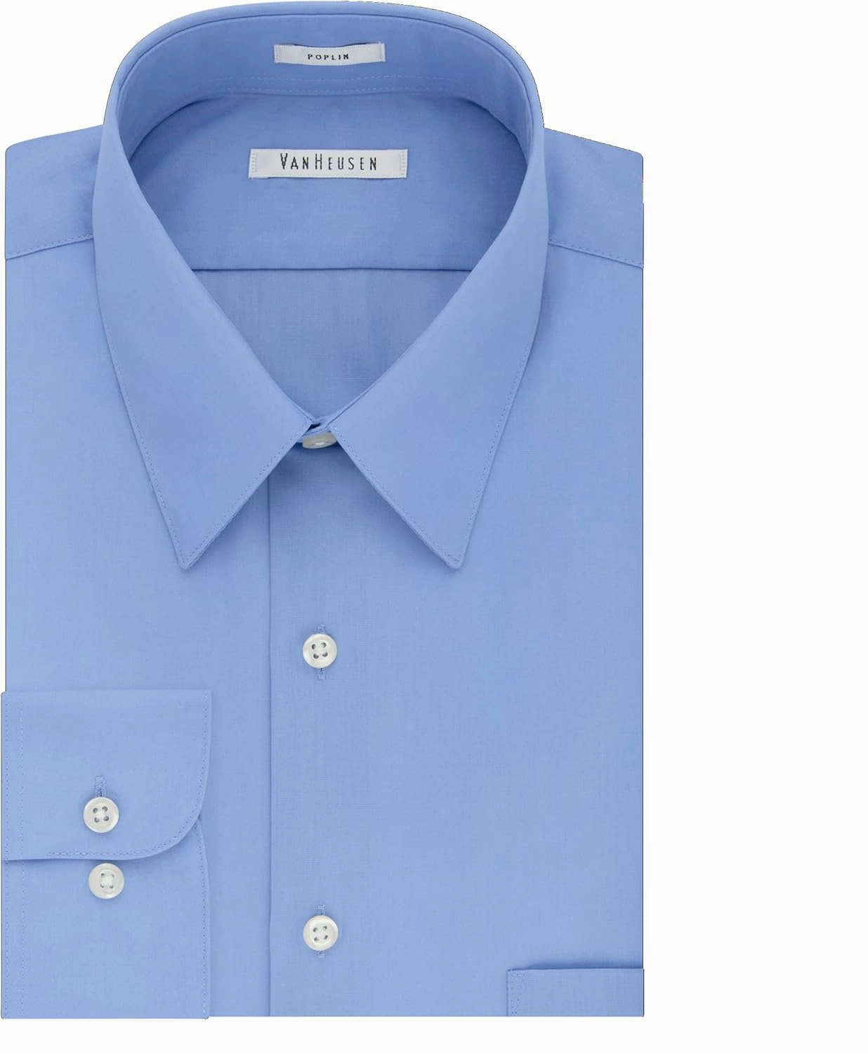 Van Heusen Men's Dress Shirt Regular Fit Poplin Solid