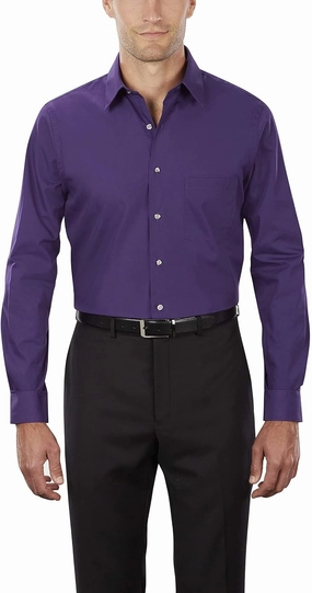 Van Heusen Men's Dress Shirt Regular Fit Poplin Solid