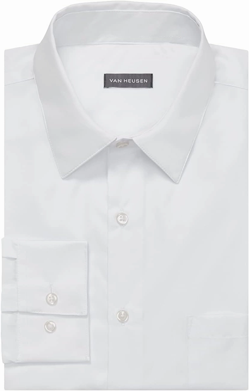 Van Heusen Men's Dress Shirt Regular Fit Poplin Solid