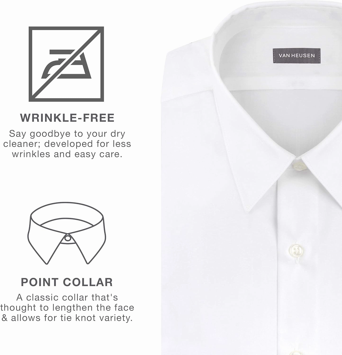 Van Heusen Men's Dress Shirt Regular Fit Poplin Solid
