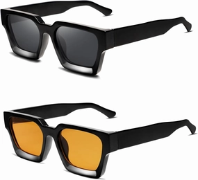 VANLINKER Thick Square Sunglasses for Men Women Retro Chunky Rectangle Shades UV400 Protection VL9731