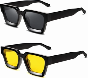 VANLINKER Thick Square Sunglasses for Men Women Retro Chunky Rectangle Shades UV400 Protection VL9731