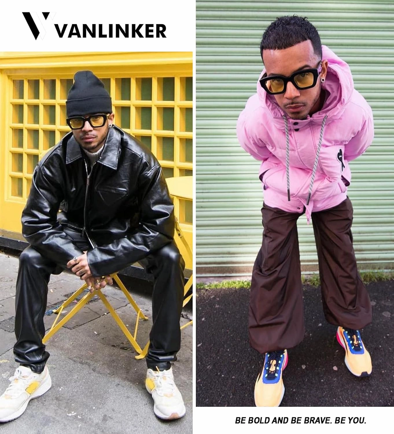 VANLINKER Thick Square Sunglasses for Men Women Retro Chunky Rectangle Shades UV400 Protection VL9731