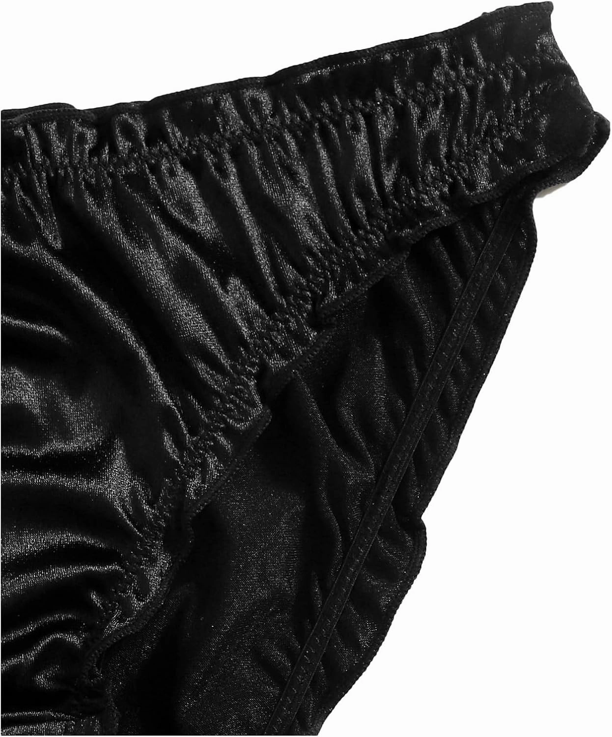 Verdusa Women's 4pack Frill Trim Satin Underwear Briefs Panty Set