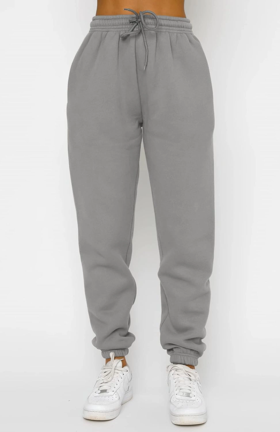 Viatabuna Women's 2 Piece Fleece Sweatsuit Outfit Long Sleeve Crewneck Pullover Sweatshirt Drawstring Jogger Pants Lounge Set