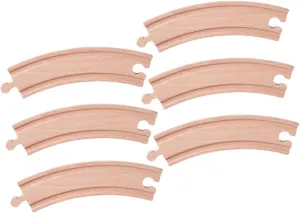 VICASKY 6pcs Wooden Train Track Accessories Blocks for Boys and Girls Wooden Track Compatible Major Brands for Imaginative Play Developmental Skills