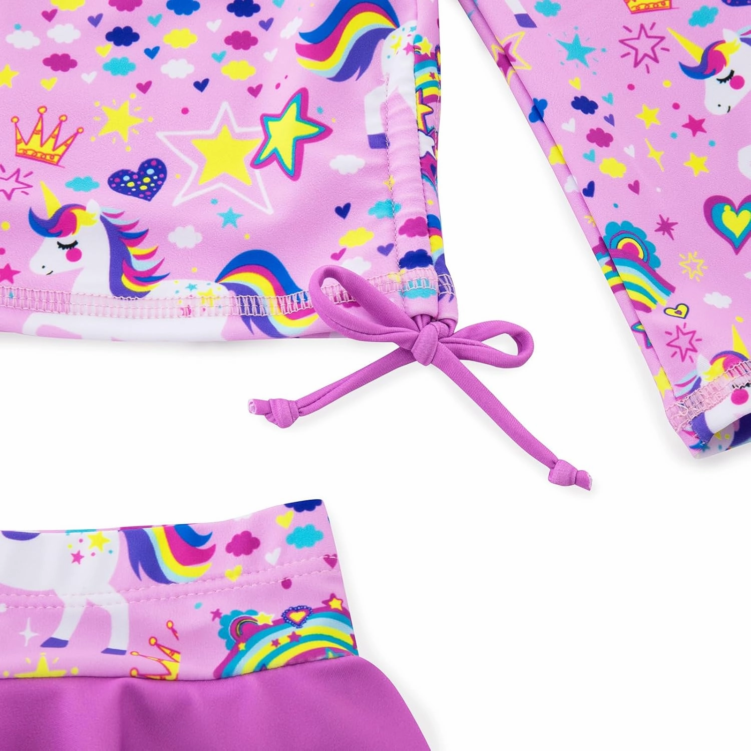 Vieille Toddler Girls Swimsuit 2 Piece Rash Guard Sets Long Sleeve Bathing Suit with UPF 50  Sun Protection 2-6 Years