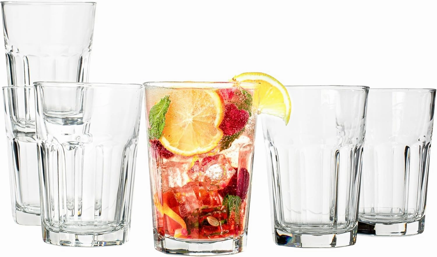 Vikko Drinking Glasses, 11.5 Ounce Glass Cups, Durable Glasses Drinking Set of 6, Stackable Water Glasses, Highball Glasses, Heavy Base Tumblers & Water Glasses, Dishwasher Safe Cups for Kitchen