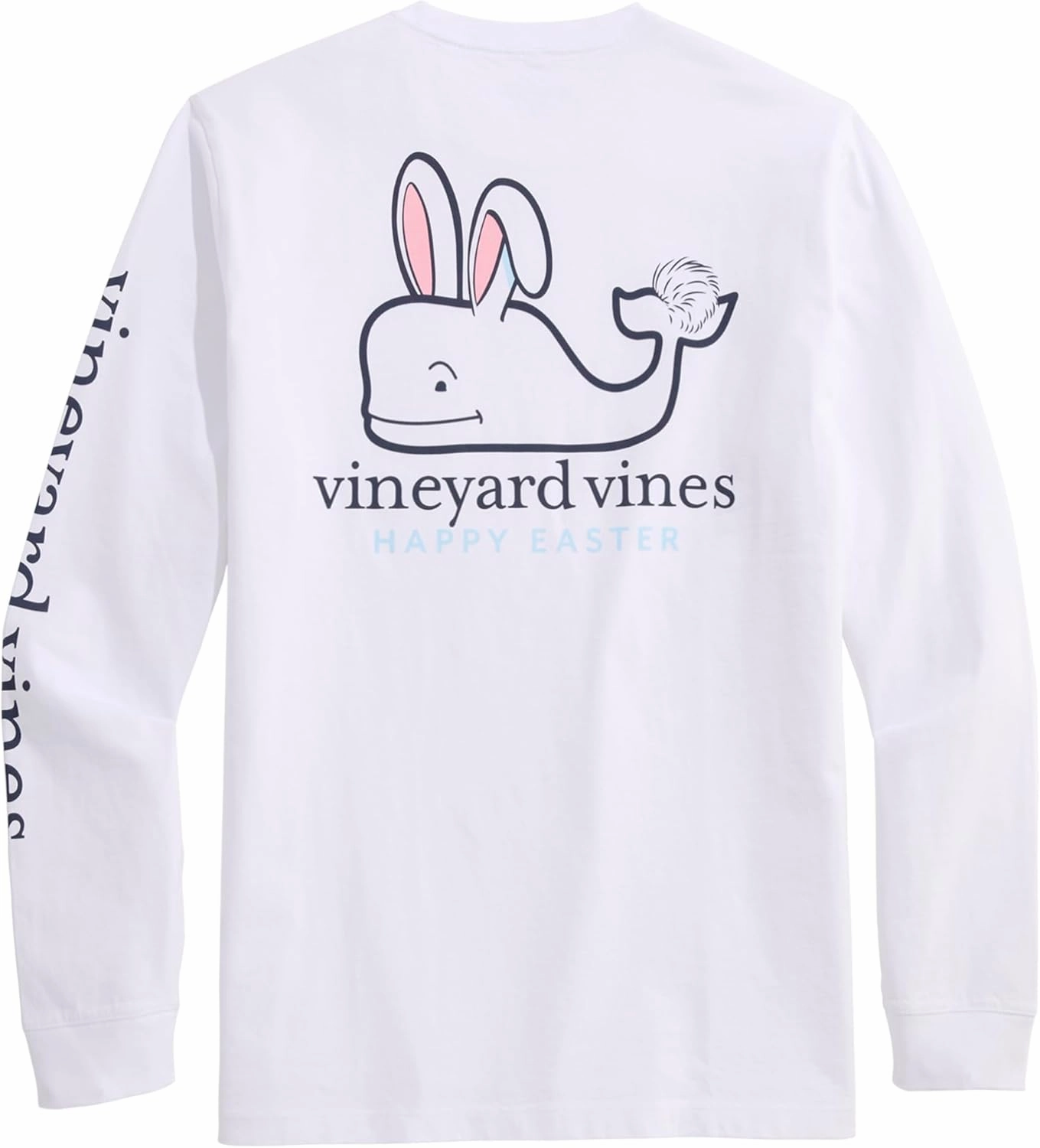 vineyard vines Men's Easter Bunny Whale Long-Sleeve Pocket Tee